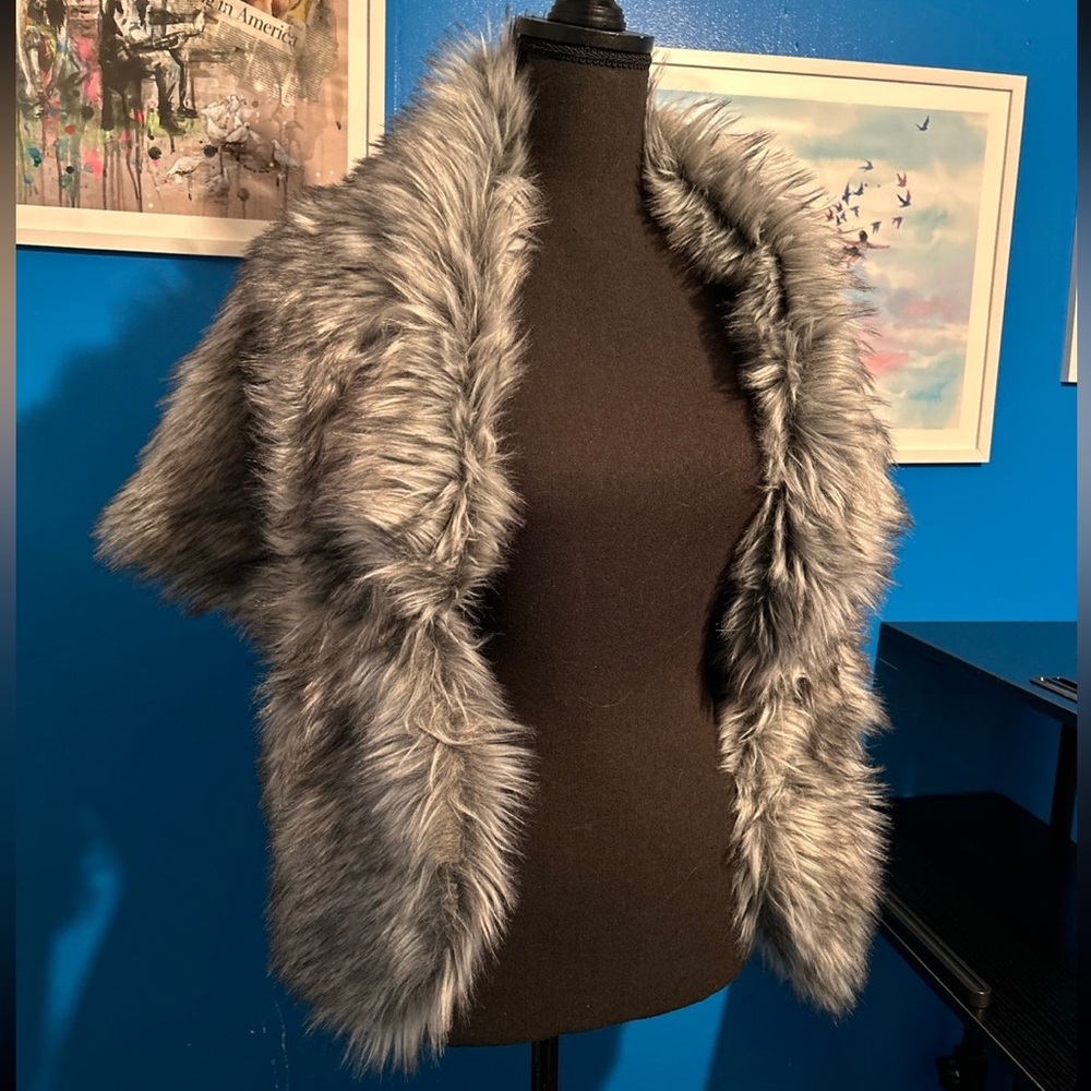 Faux fur winter shawl special event wrap